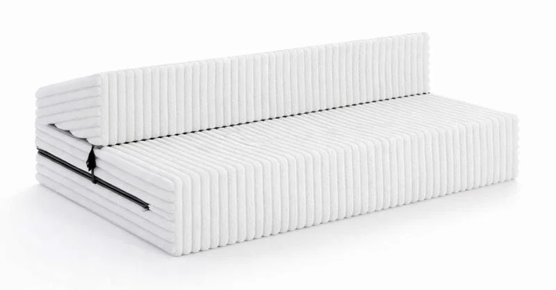 Rozkladacia pohovka SUZI BIELA SZTRUKS 120x200 výška 9 cm